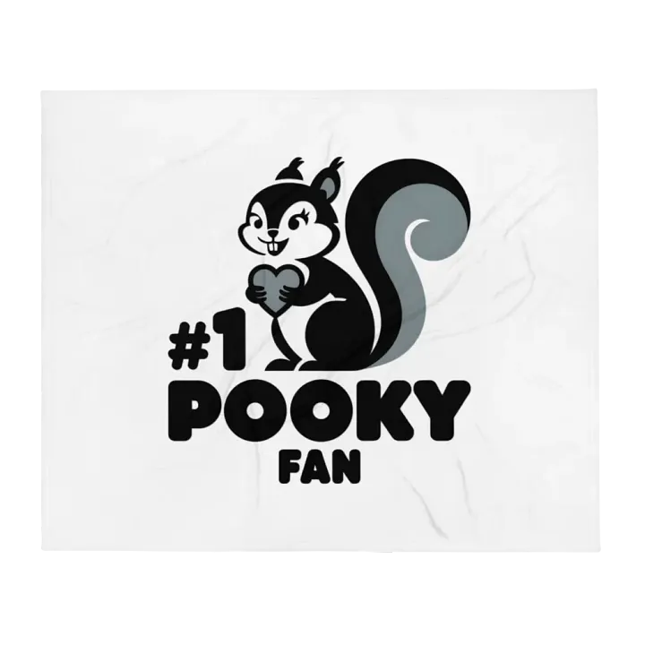 Ultra soft and plushy blanket: #1 Pooky Fan, Greyscale, Retro, Stylized product image (1)