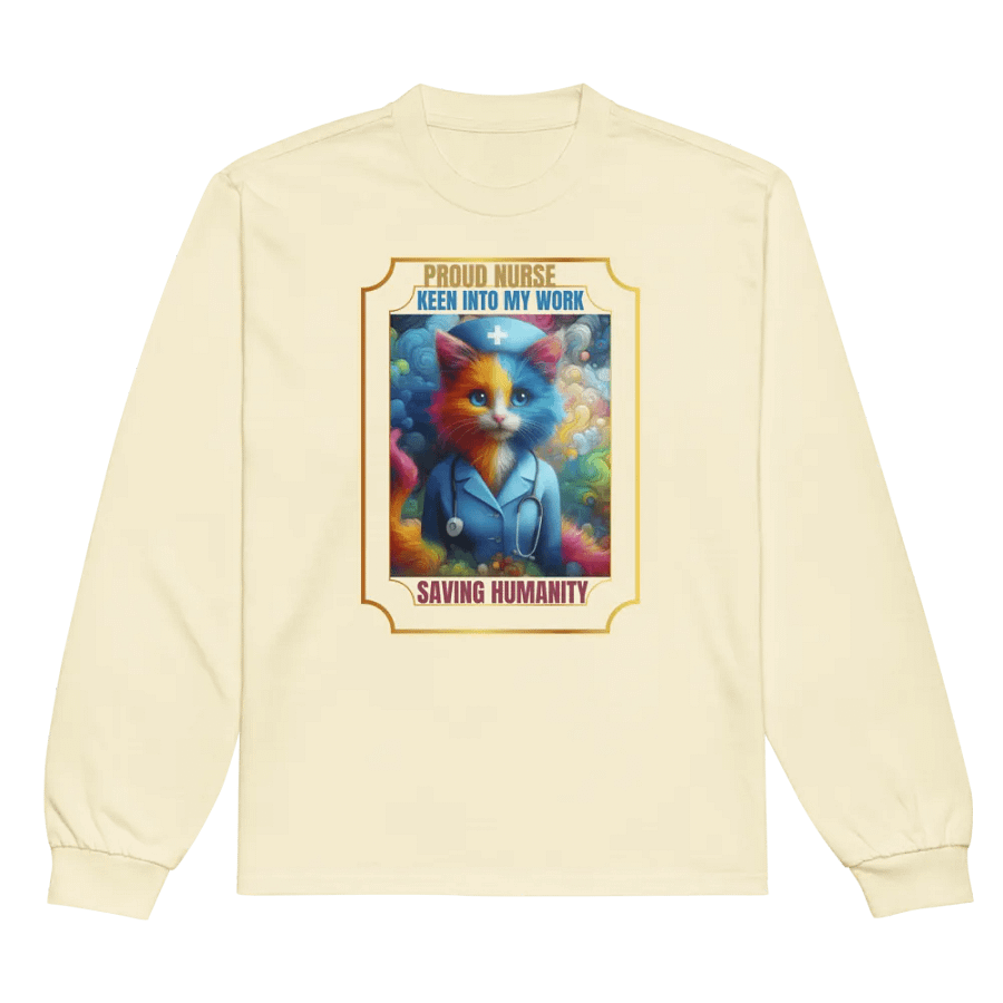 Whimsical Nurse Cat Long Sleeve Shirt product image (28)