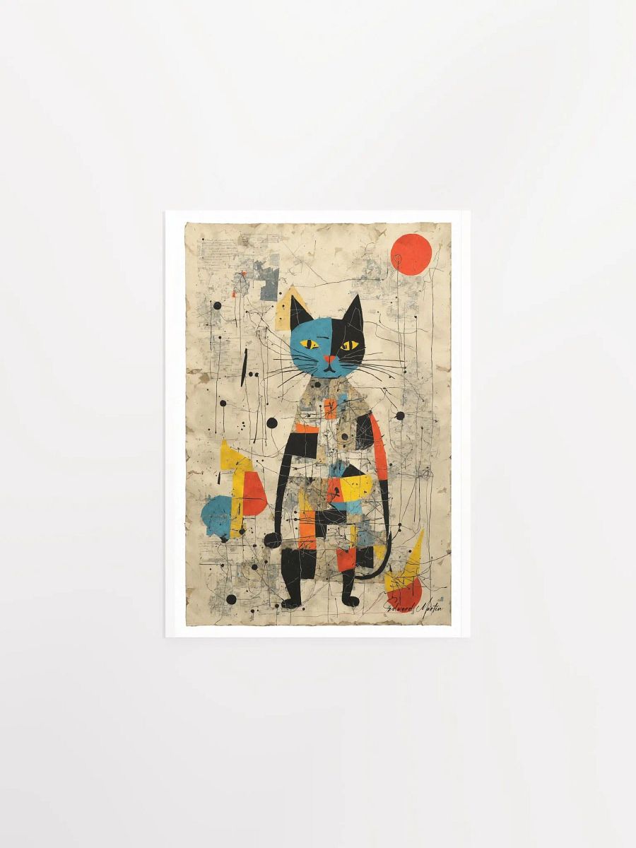 'Sebastian' by Edward Martin-Collage Cat Abstract Art Poster product image (2)