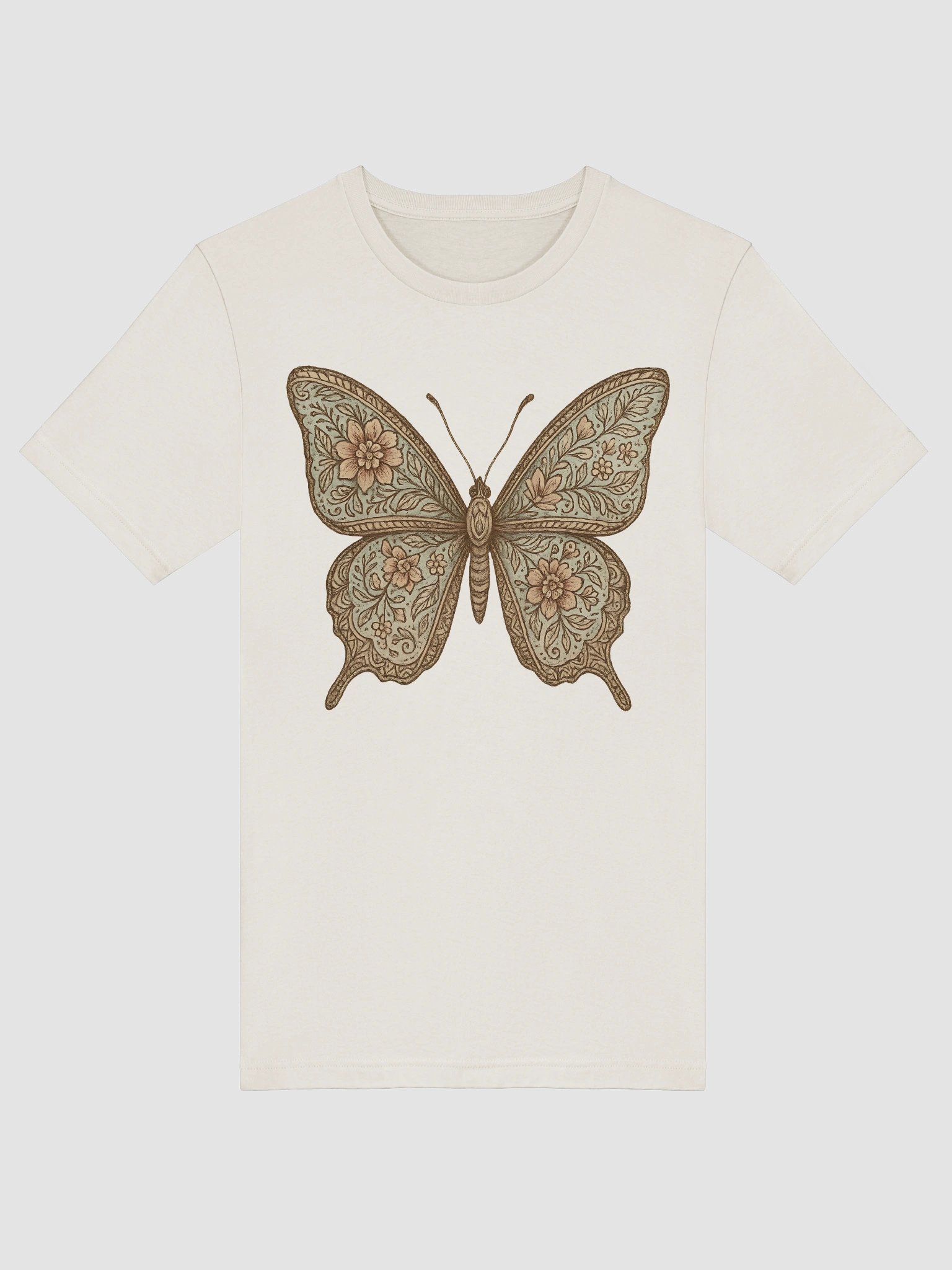 Vintage Butterfly Floral T-Shirt – Bella + Canvas 3001 product image (7)