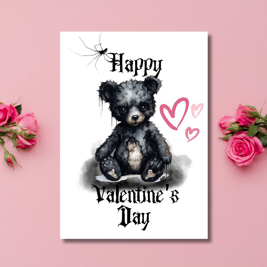 Printable Creepy Bear Valentine's Card product image (6)