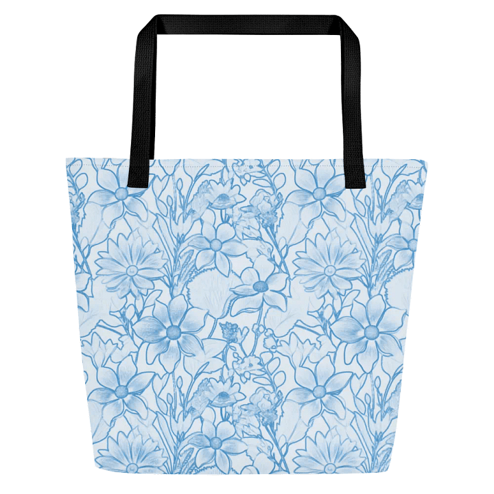 Line art Light blue and Dark blue Floral/All-Over Print Scrunchie by Sublicolor product image (1)