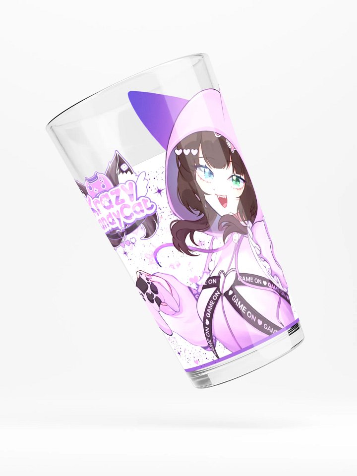 KrazyCandyCat "It's Game Time" Glass Cup product image (1)