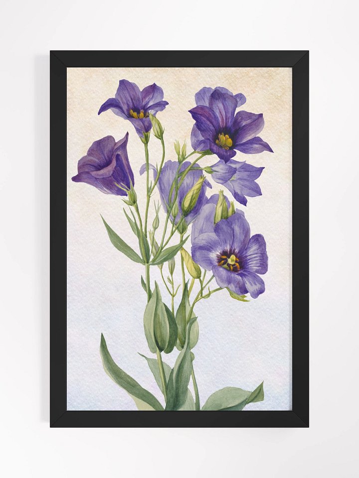 Watercolor Purple Lisianthus Flower Print – Botanical Wall Art for Cottagecore or Vintage-Inspired Decor product image (2)