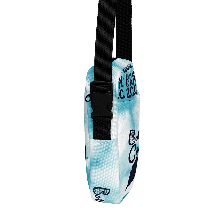 BOURNE to Cape Cod™ | Crossbody Bag | BRN.2C.C.™ | Utility On-the-Go | Coastal Cool Meets Everyday Carry | Navy Logos on Blue Tie-Dye🌊🎒 product image (4)