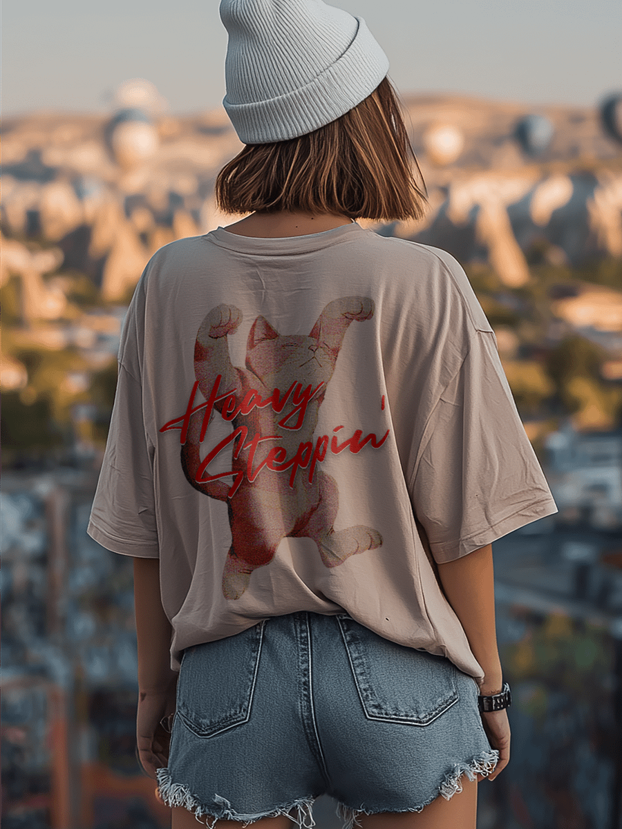 Heavy Steppin Cat T Shirt Kawaii Kitty product image (1)
