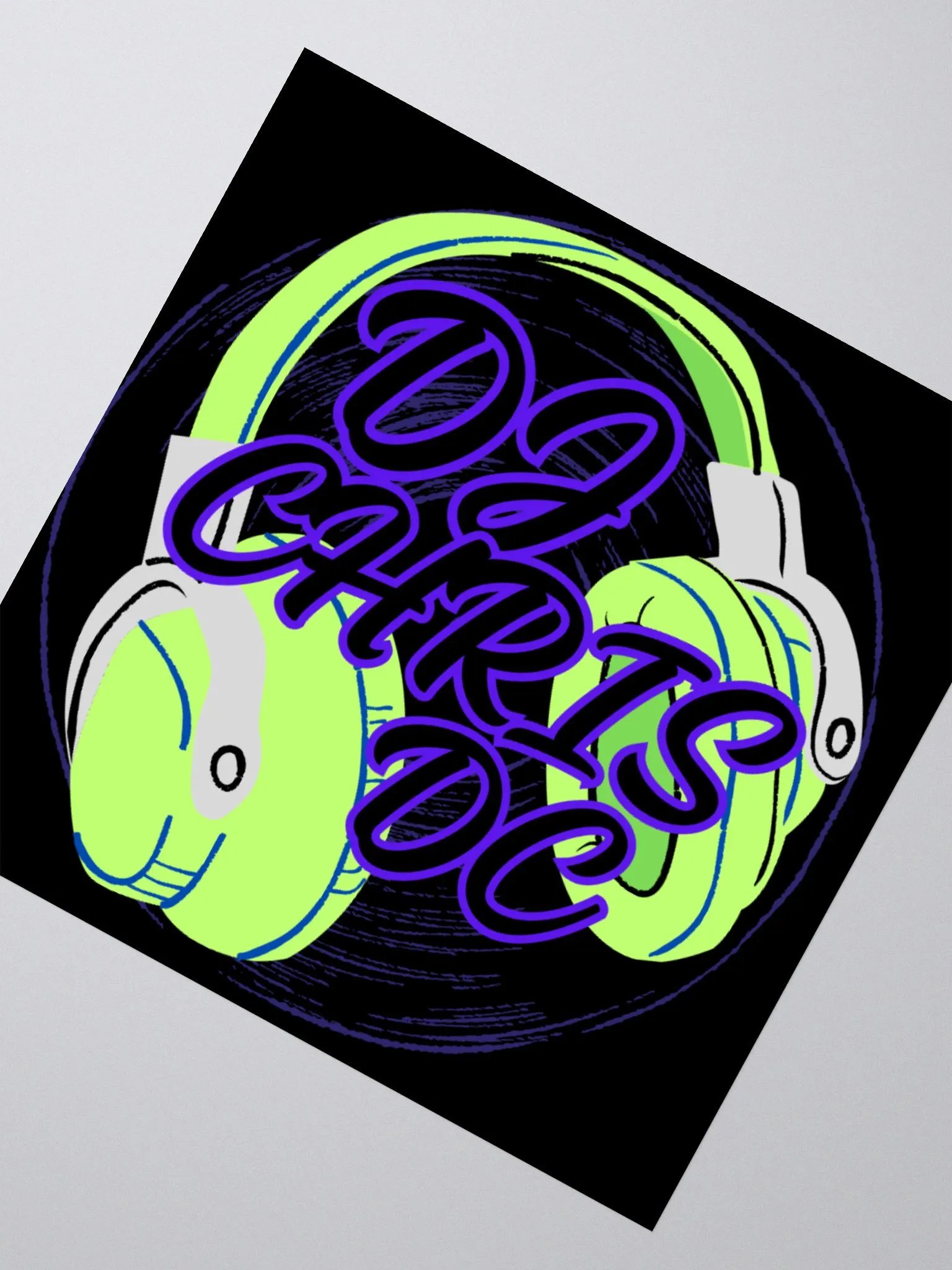 Kiss Cut Stickers Lime Green Graphic On Black product image (2)