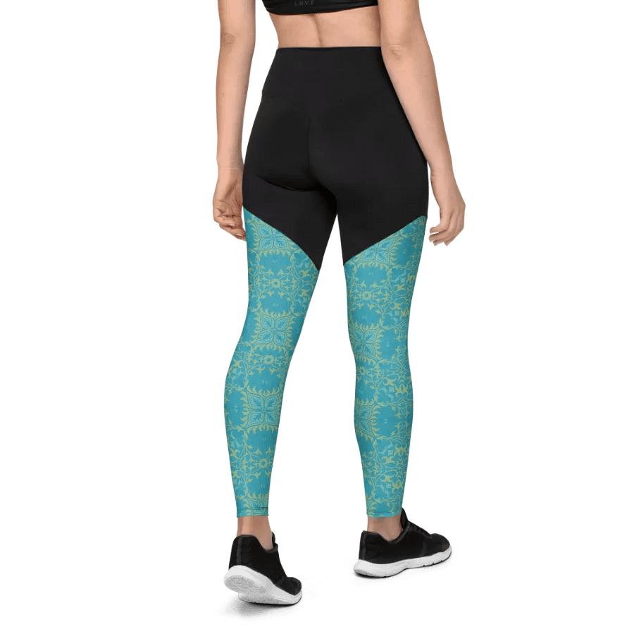 Turq Lime All-Over Print Sports Leggings product image (8)