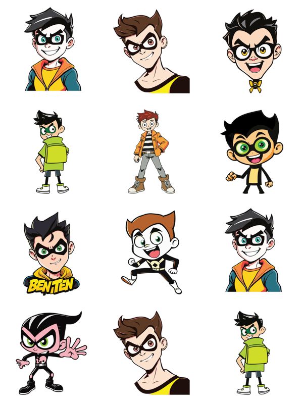PACK OF 10 BENTEN CARTOON ART INSTANT DOWNLOAD product image (4)