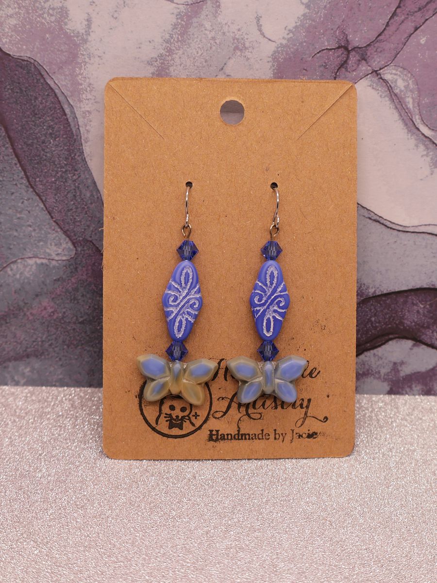 Blue Butterfly Drop Earrings product image (1)
