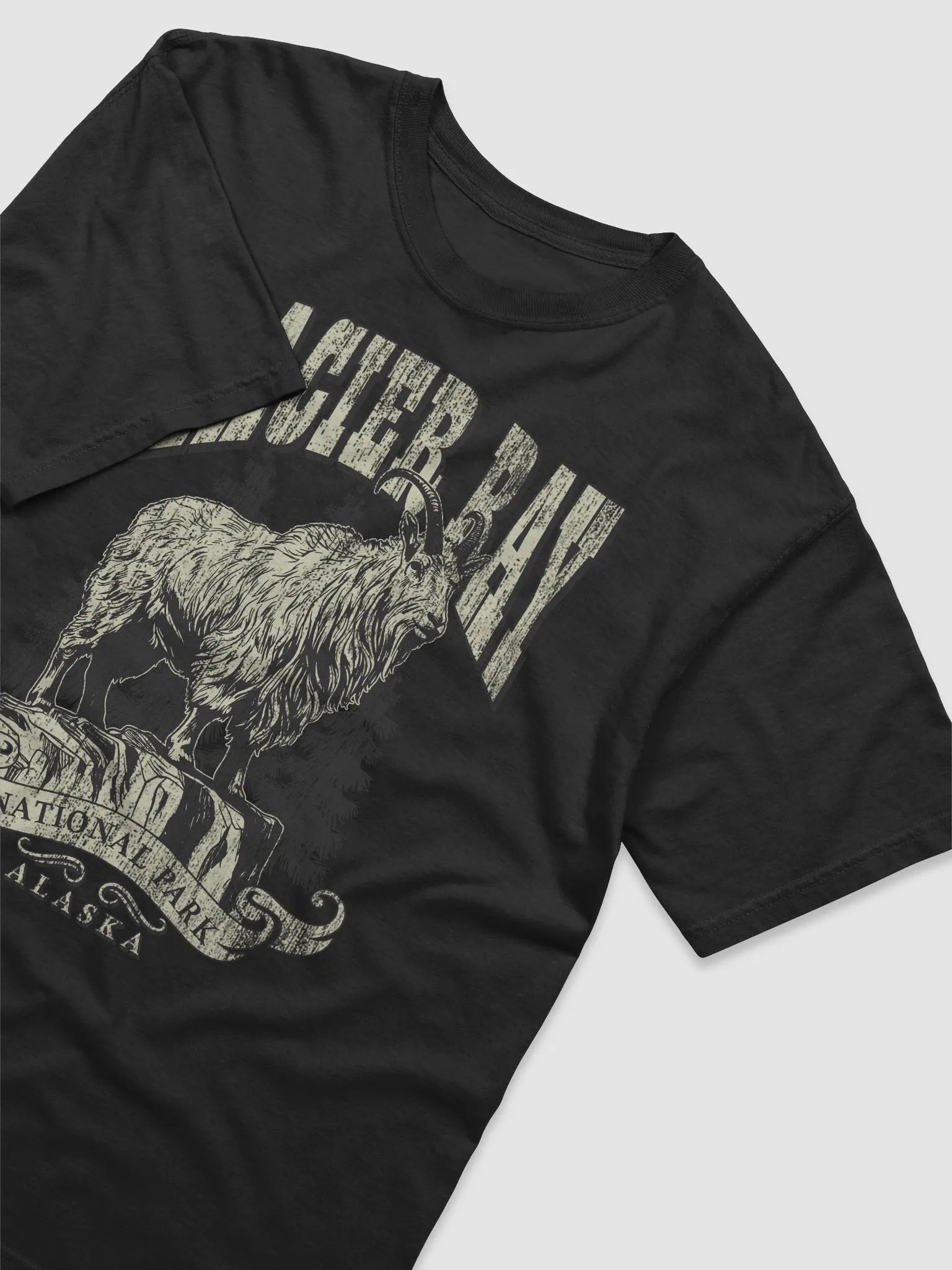 Glacier Bay National Park, Alaska Tee | Vintage-Style Grunge Western Shirt of a Mountain Goat product image (3)