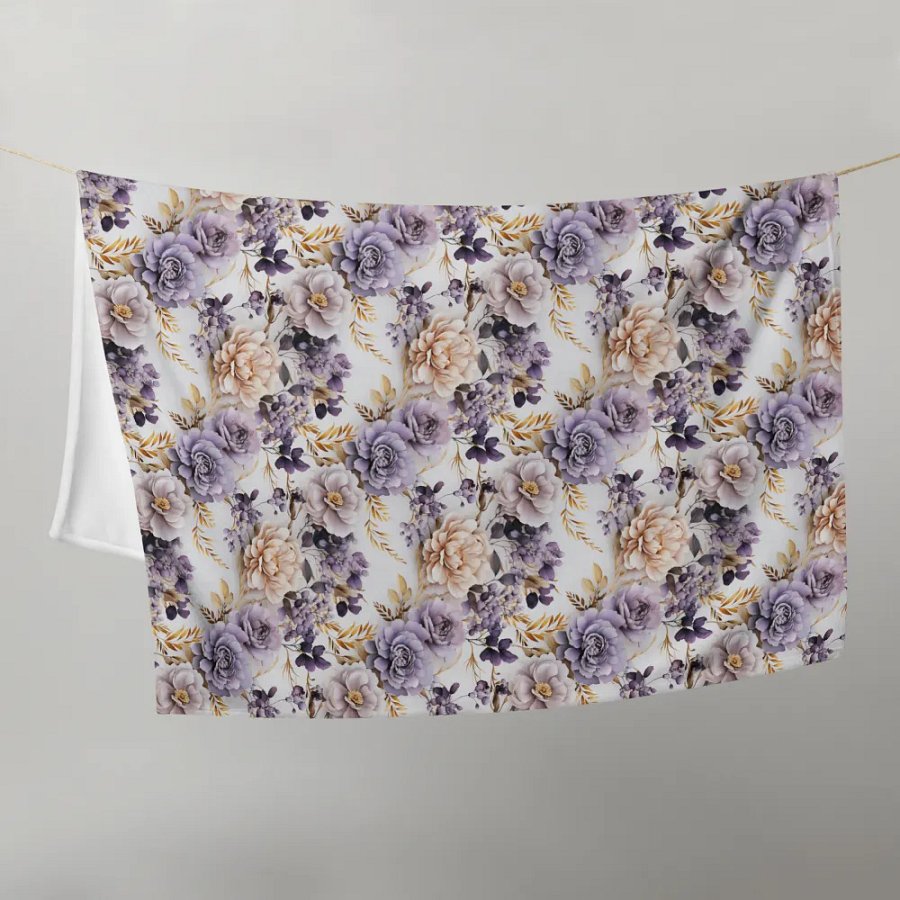 Purple And Gold Roses Blanket product image (9)