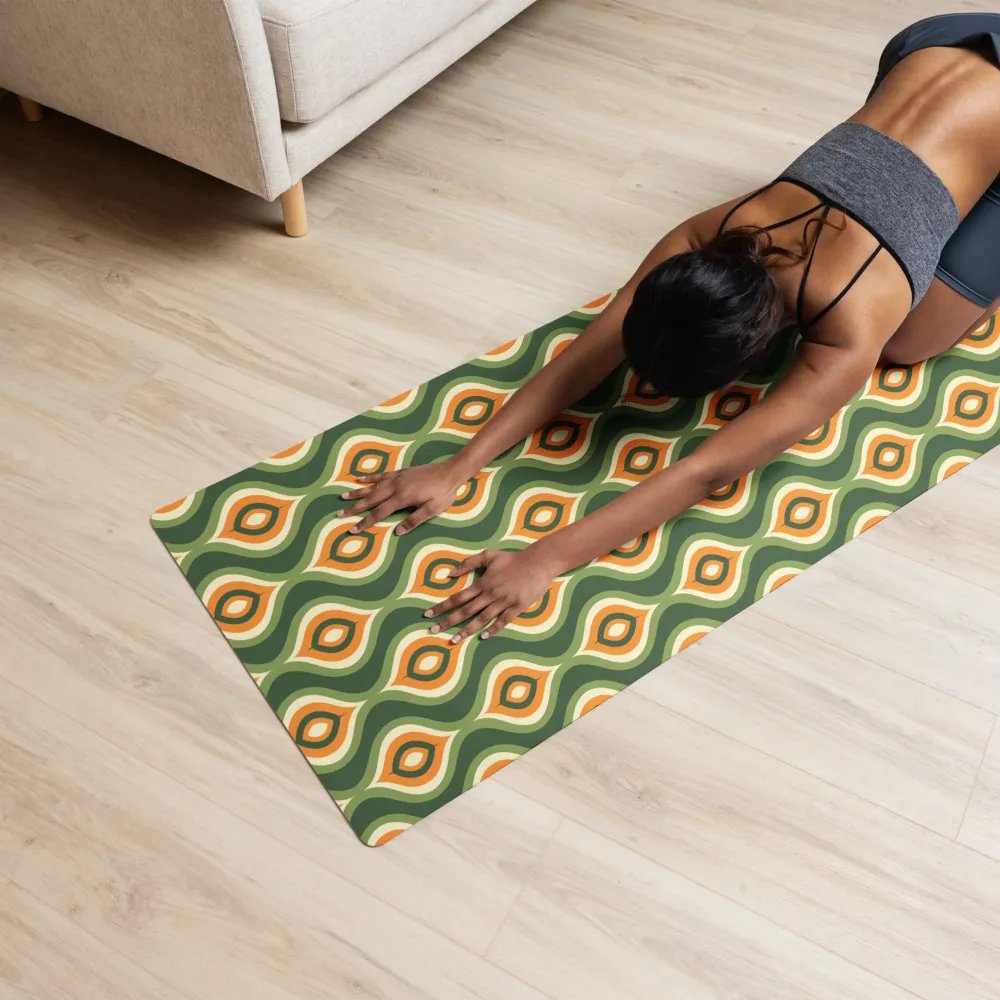 Peacock Pattern Orange Green Yoga Mat product image (12)