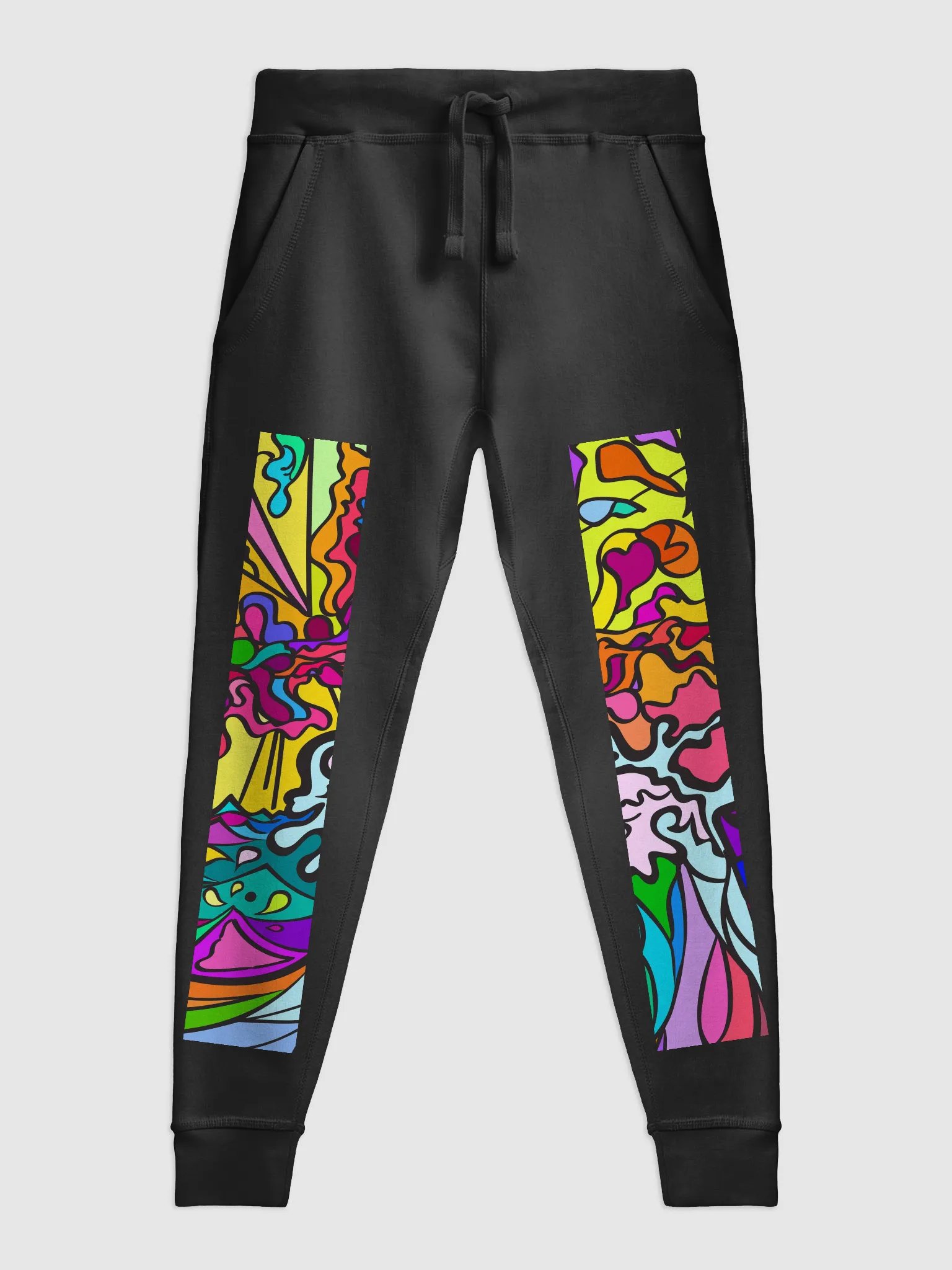 Vibrant Flowing Shapes Abstract Joggers - Wave at Sunset product image (3)