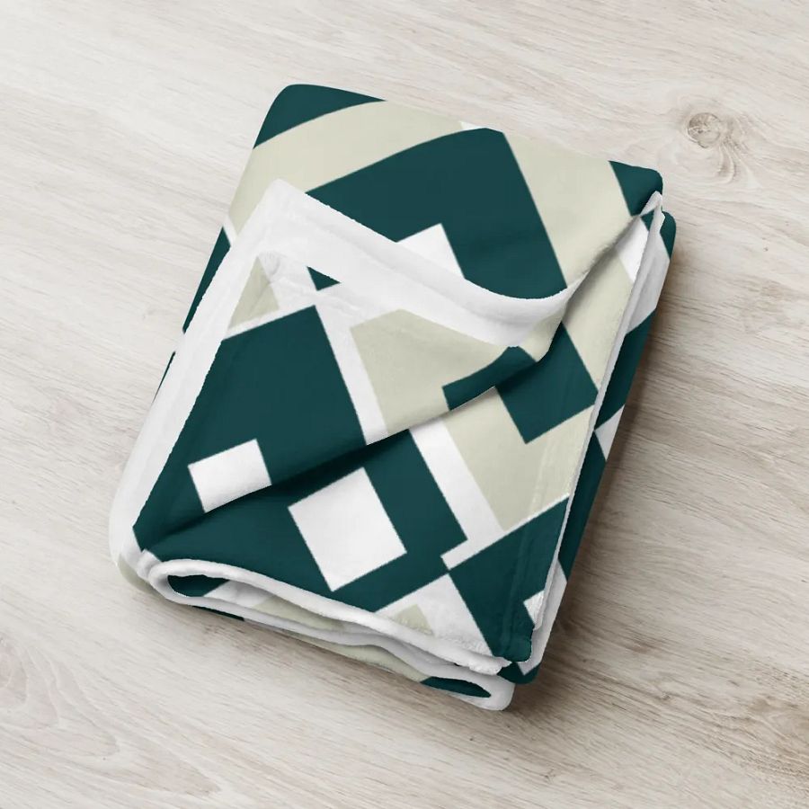 White-Green Pattern Throw Blanket product image (18)