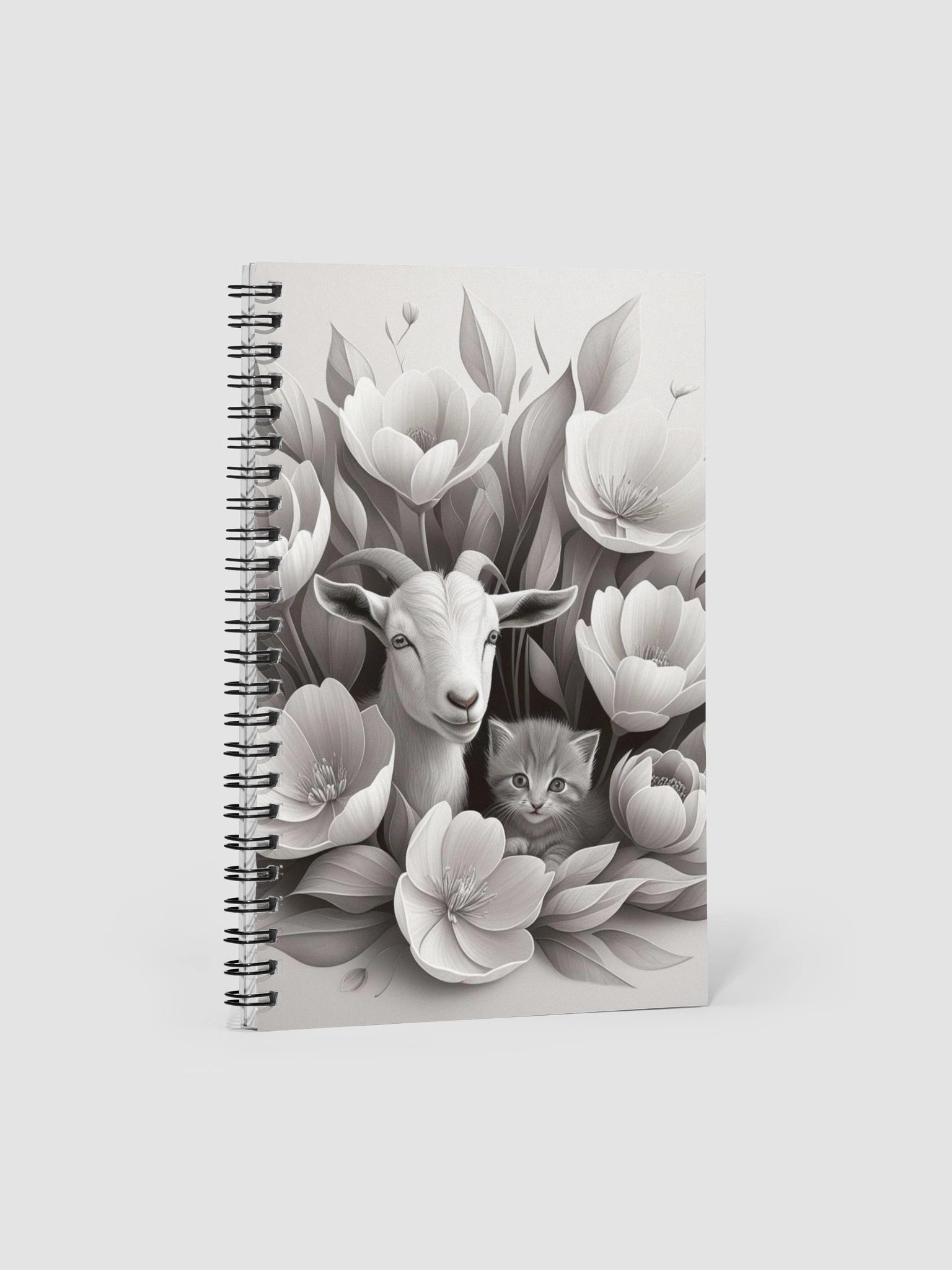 Monochrome Garden Spiral Notebook product image (2)