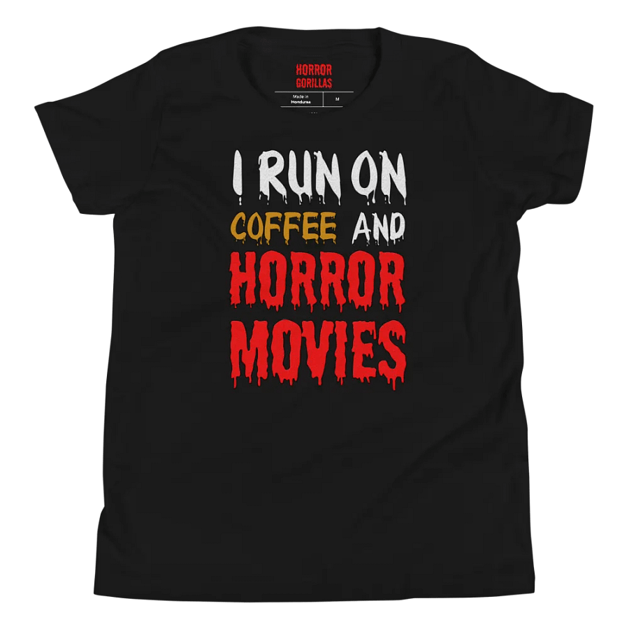 I Run On Coffee And Horror Movies T-Shirt For Kids product image (4)