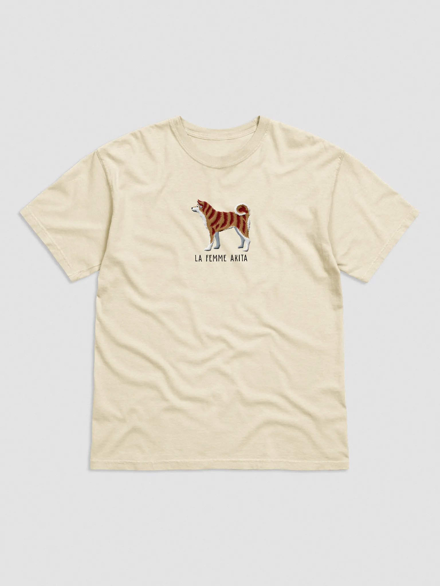 La Femme Akita T-Shirt(Embroidered) of a Japanese Akita(Brindle) product image (4)