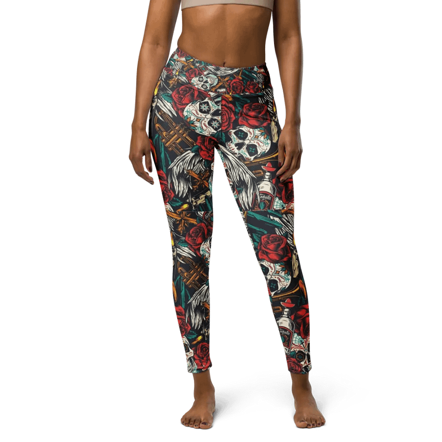 Yoga Pants – Skull and Roses Print for Edgy & Elegant Style product image (4)