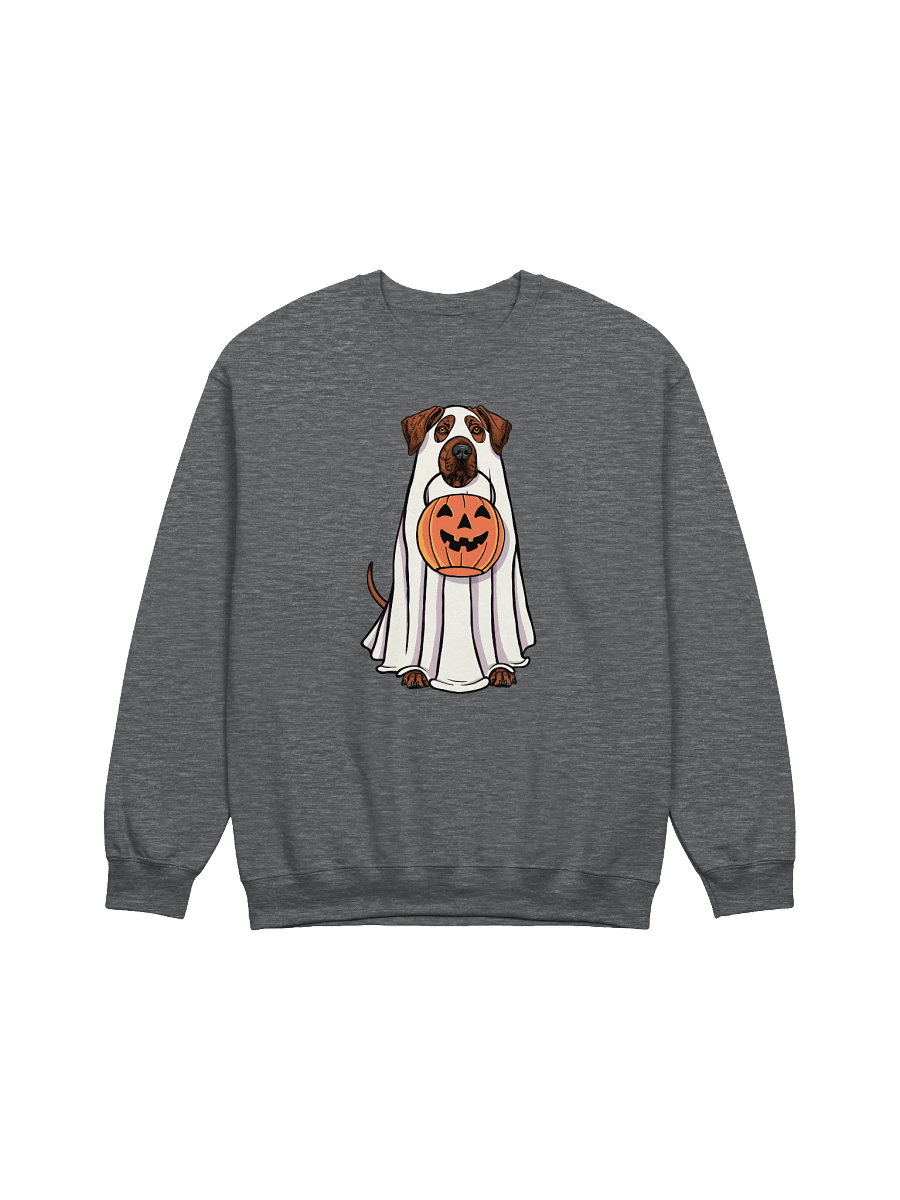 Funny Halloween Rhodesian Ridgeback Sweatshirt | Funny Dog Wearing a Ghost Costume and Holding a Pumpkin Basket product image (7)
