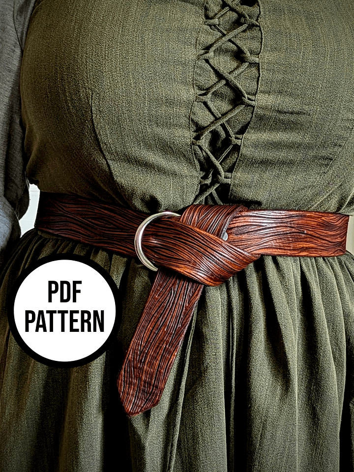 Woodgrain Leather Ring Belt - PDF Pattern for Leatherwork product image (1)