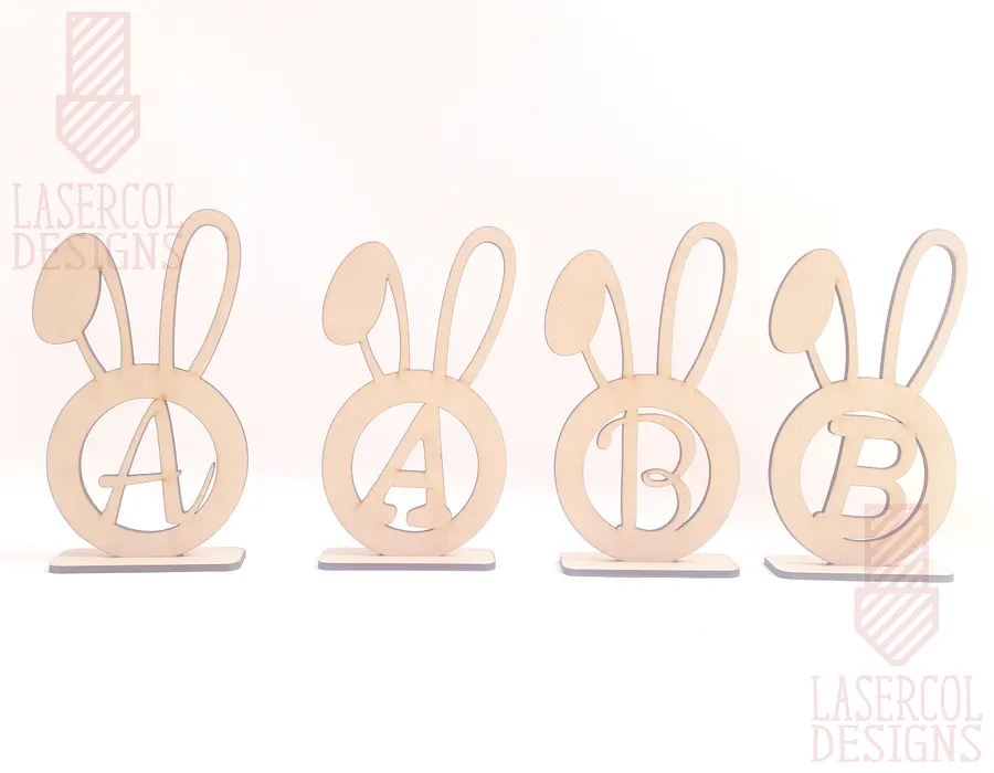 Easter Bunny Monogram with Stand - Laser Cut Files product image (4)