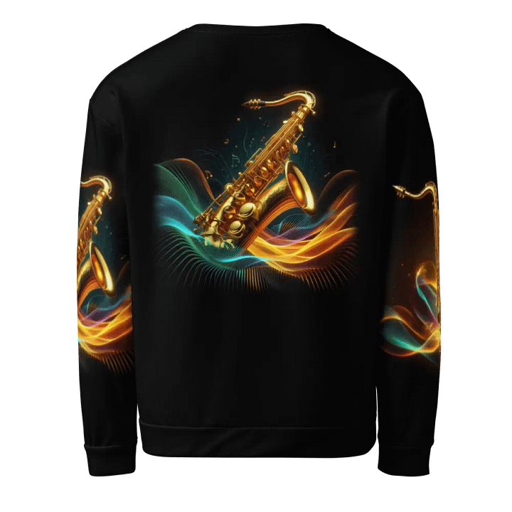 Golden Saxophone Musical Instrument - All-Over Unisex Sweatshirt #4 product image (2)