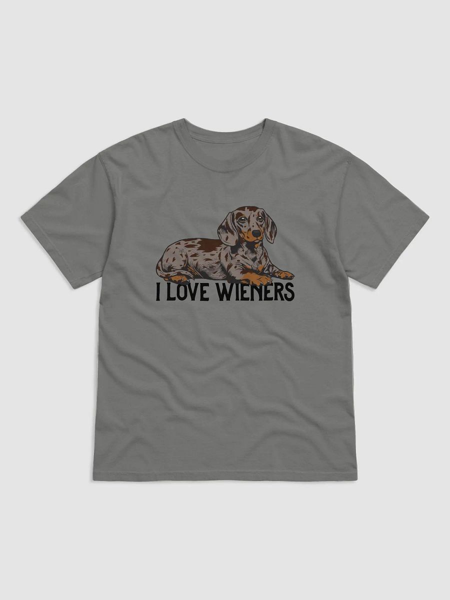 I Love Wieners T-Shirt of a Daschshund (Dapple | Funny T-Shirt for Wiener and Doxie Owners product image (24)