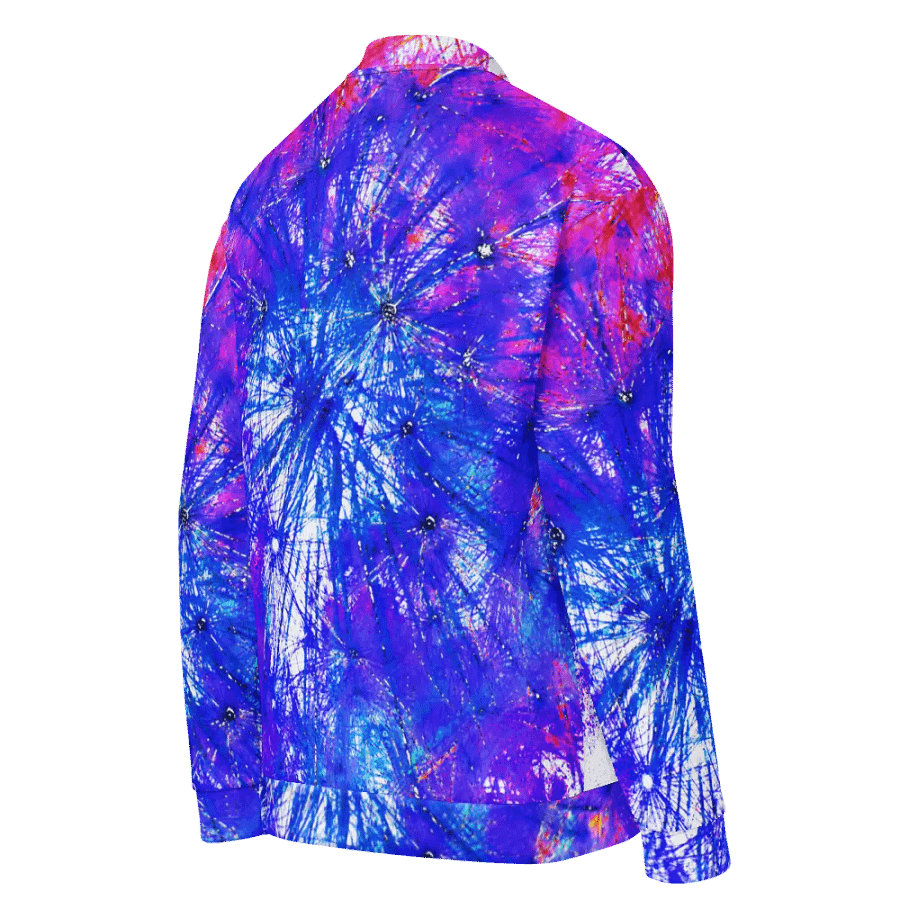 Abstract Bright Neon Dandelion Seeds Unisex Bomber Jacket product image (9)