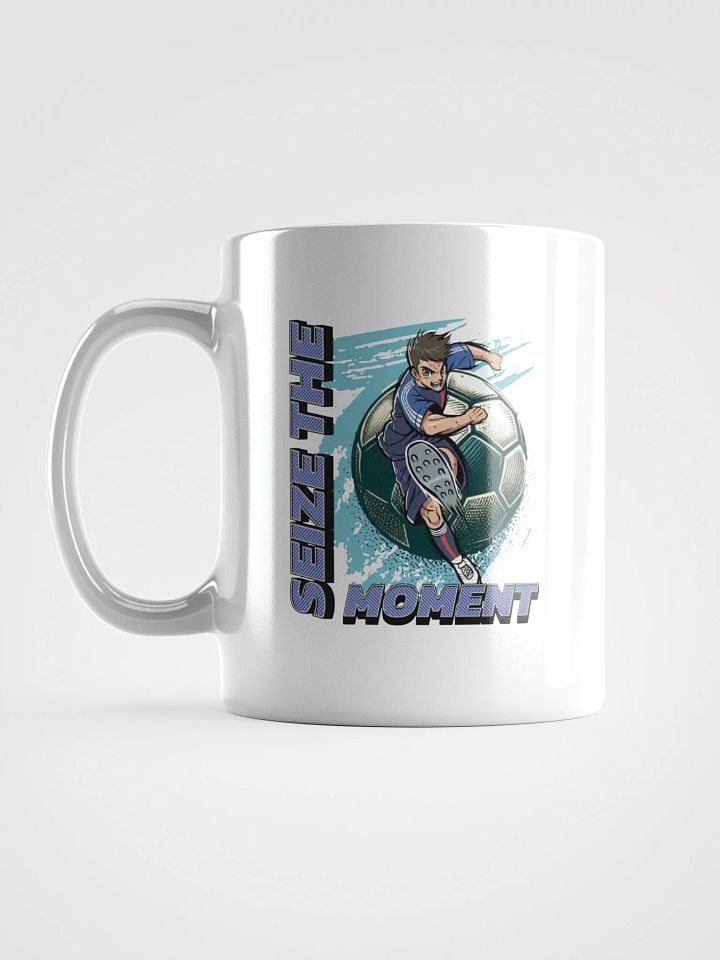 Seize The Moment Soccer Kick Action White Glossy Mug product image (1)