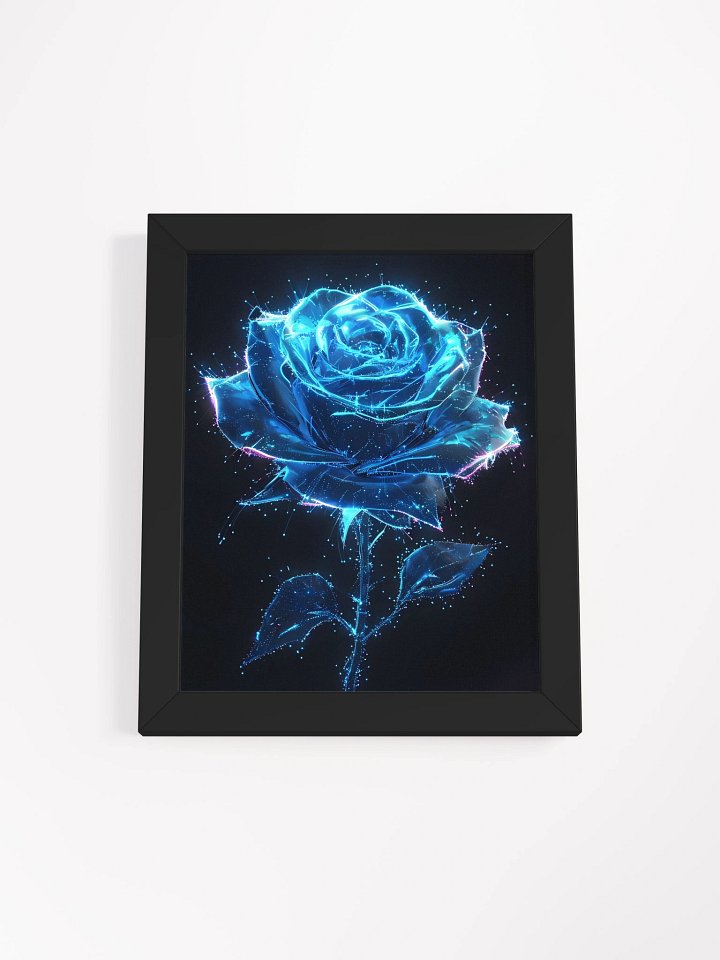 Neon Blue Rose Glow Matte Poster product image (2)