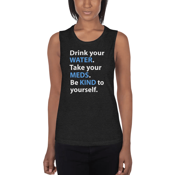 Water, Meds & Kindness Tank (Blue) product image (1)