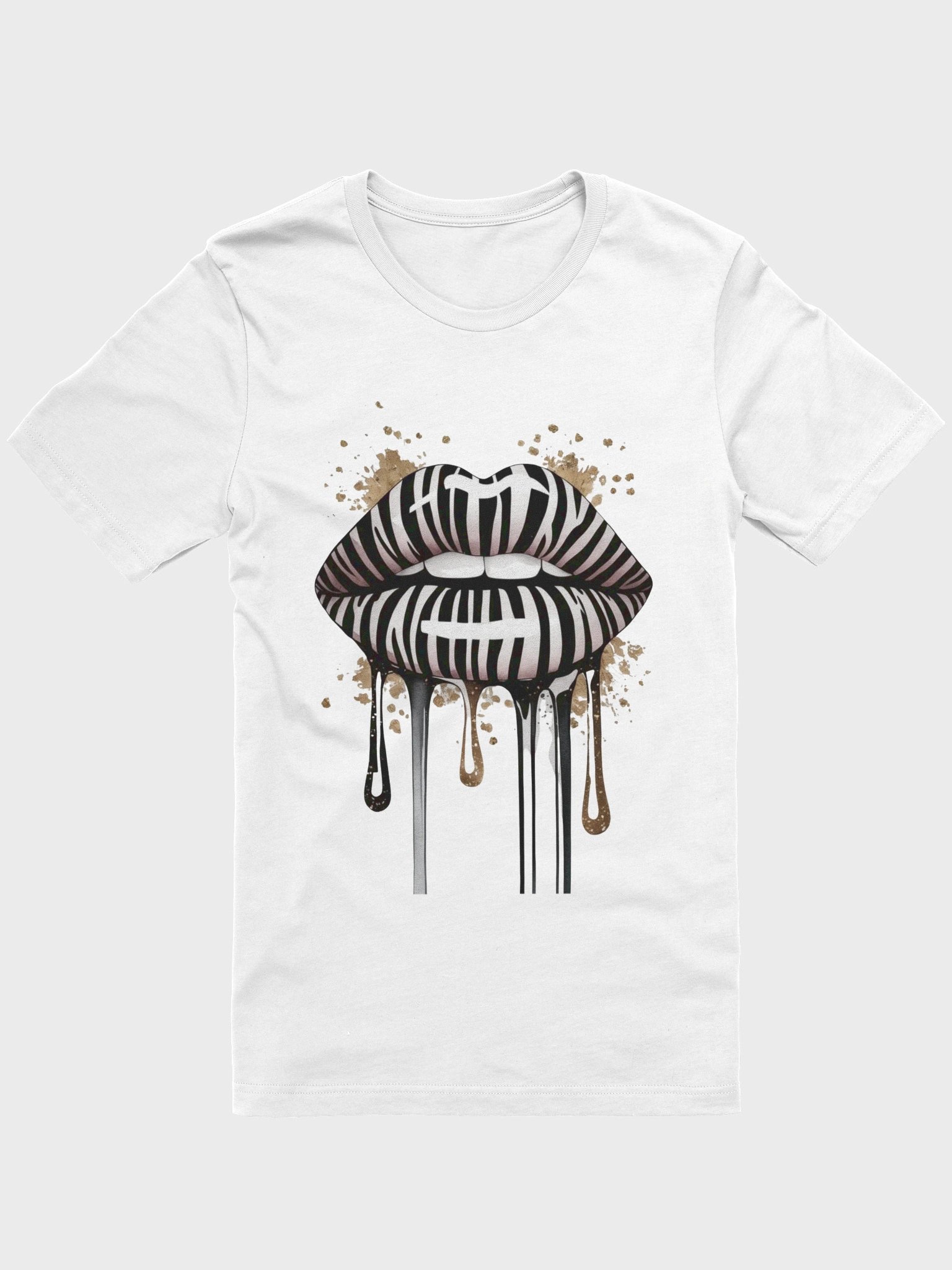 Zebra Lips Gold Drip T-Shirt product image (1)