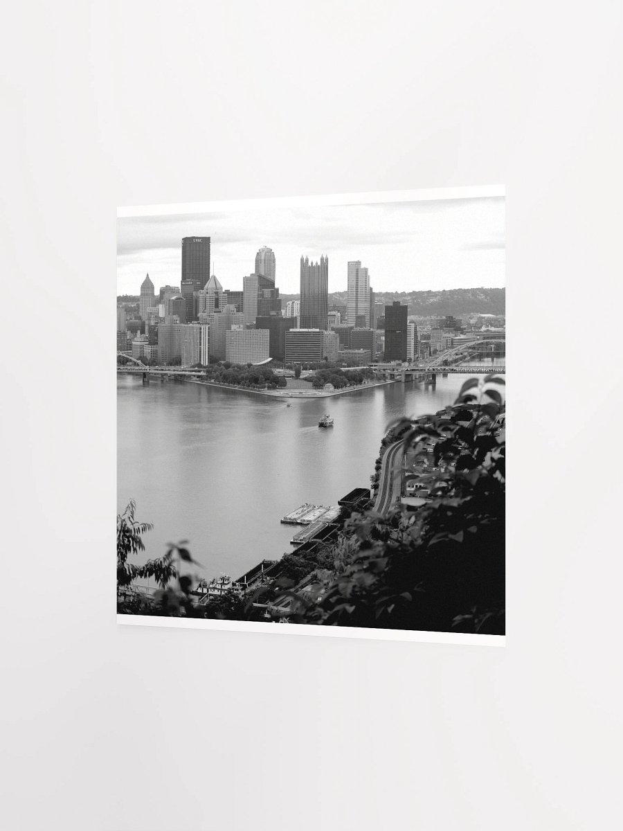 Pittsburgh - Downtown from West End Overlook - Black & White - poster product image (4)