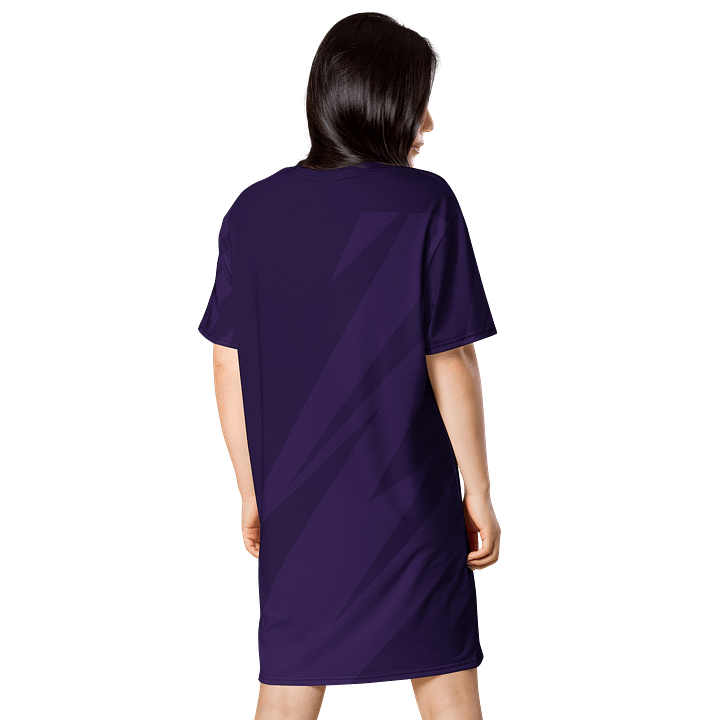 Exclusive Women's Oversized T-Shirt Dress - Black with Green Geometric Pattern product image (2)