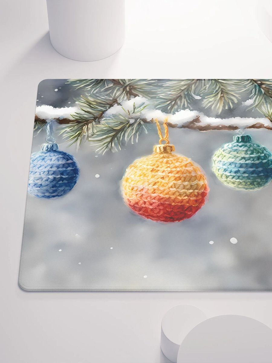Crochet Yuletid Baubles, Gaming Mouse Pad, 2 Sizes product image (6)