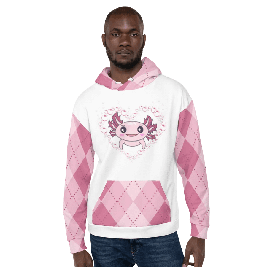 Pink And White Axolotl Hoodie product image (7)