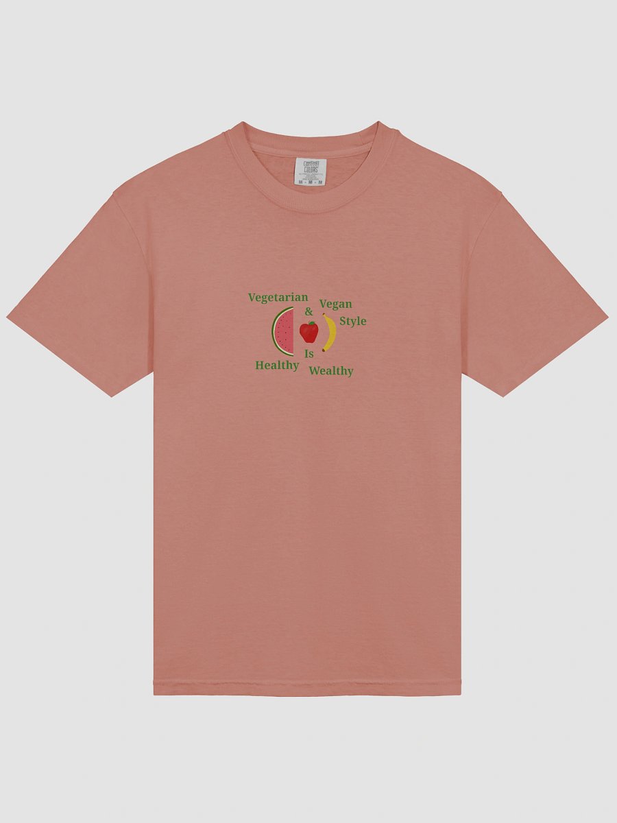 Healthy is Wealthy Vegetarian & Vegan T-Shirt product image (3)
