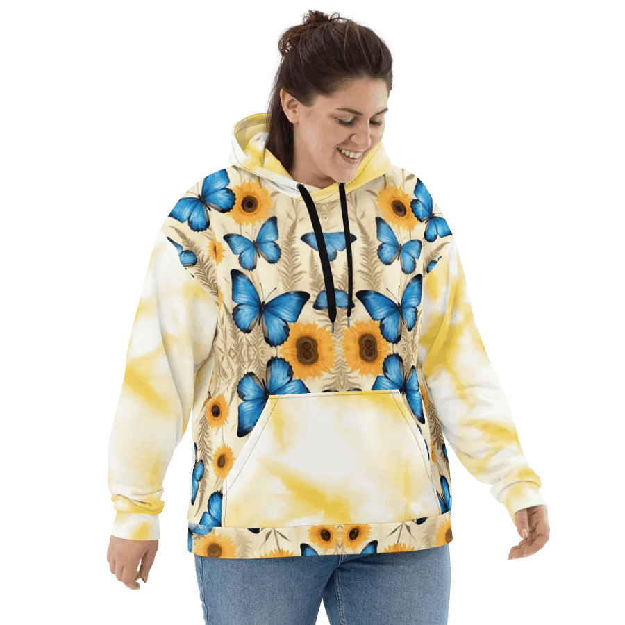 Sunflower and Butterfly Beauty All-Over Unisex Hoodie product image (6)