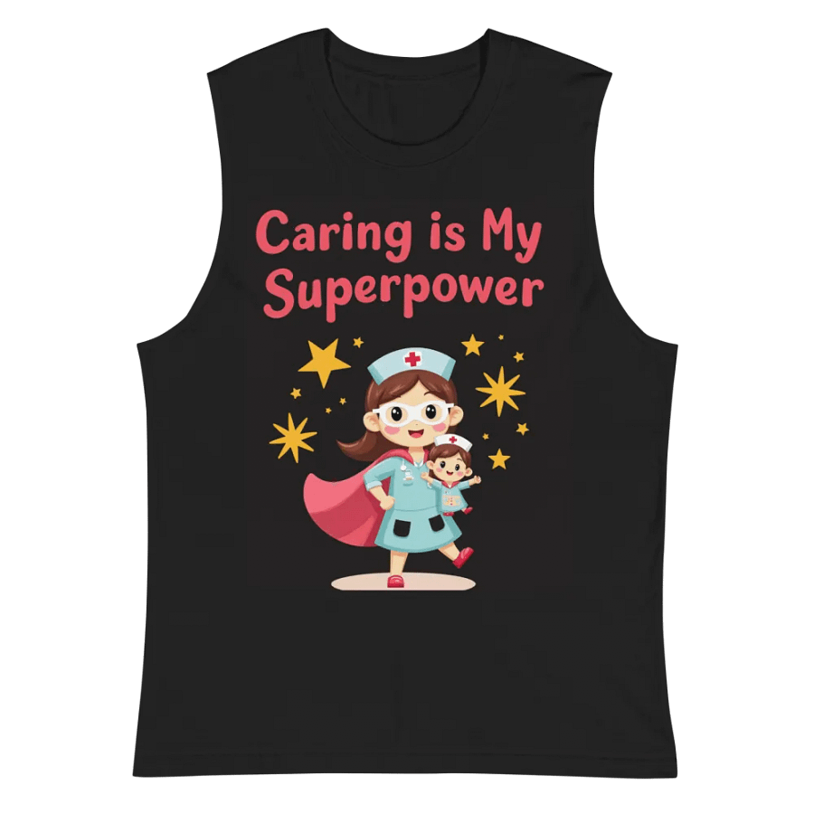 Caring is My Superpower - Nurse Illustrated Muscle Tank product image (3)