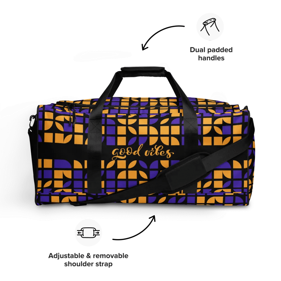 GOOD VIBES BLACK-ORANGE Duffle Bag product image (9)