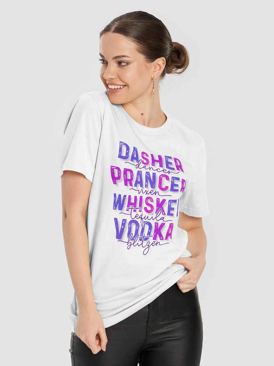 Dasher & Dancer Whimsical Holiday Spirits T-Shirt - Purple product image (8)