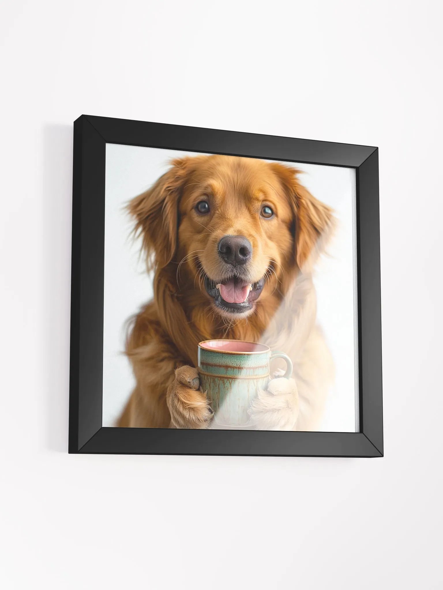 Coffee Lover Cute Golden Retriever Dog Wall Art product image (26)