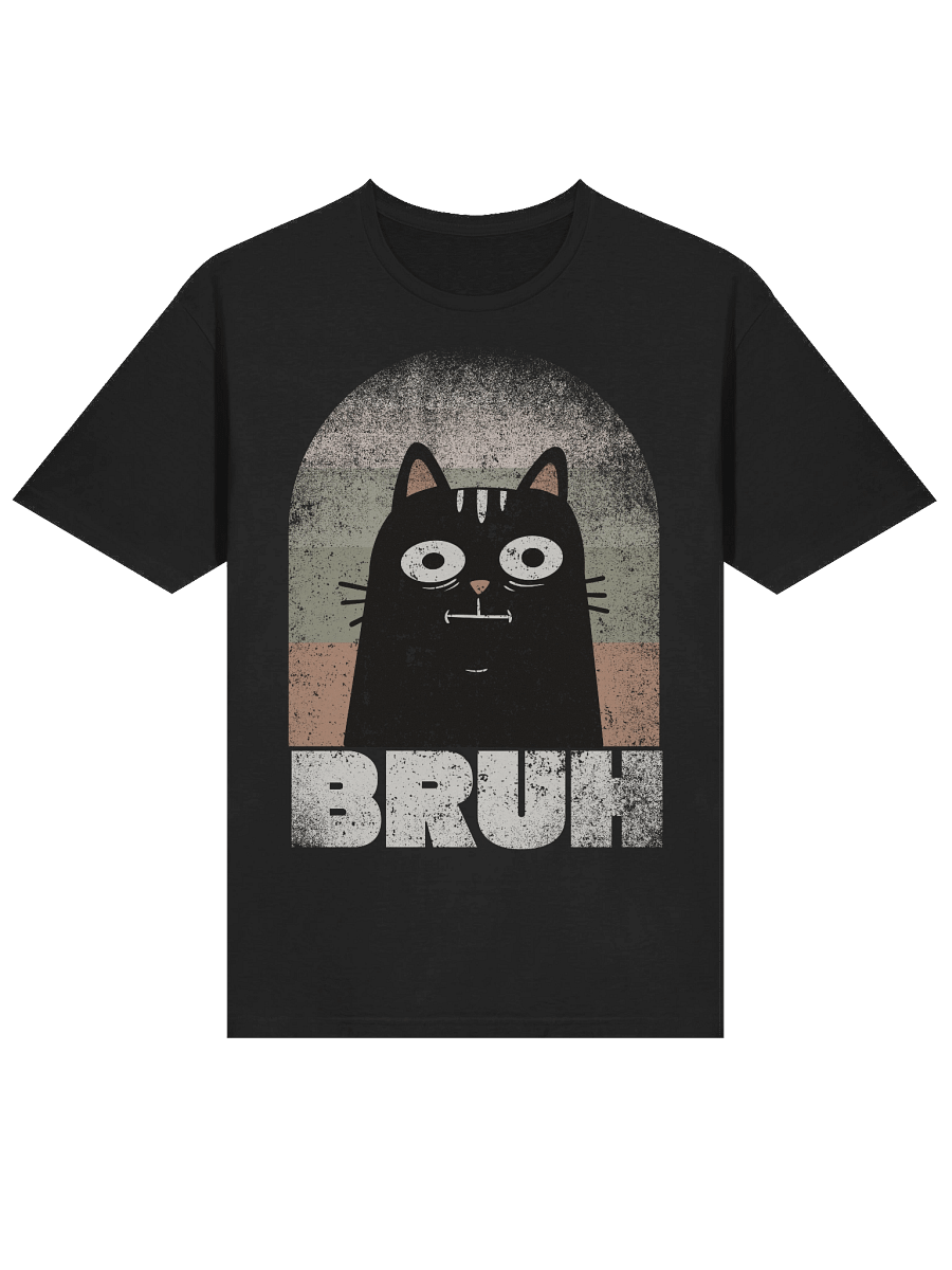 BRUH Black Retro Cat T-Shirt product image (14)