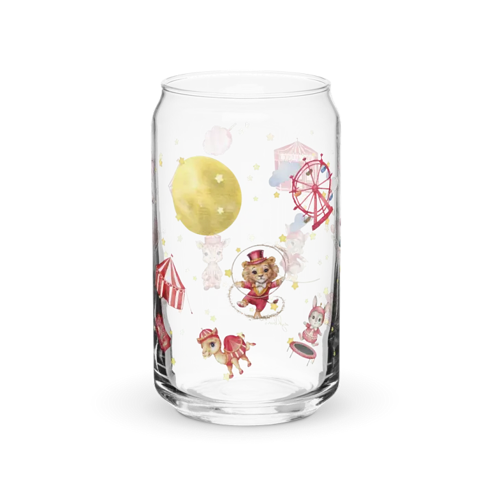 Midnight Circus Montage Glass Can | 16oz – Unique & Whimsical Drinkware product image (1)