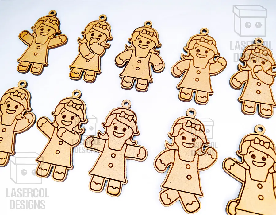 Gingerbread Cookies Christmas Ornaments Set 2 - Laser Cut Files product image (6)