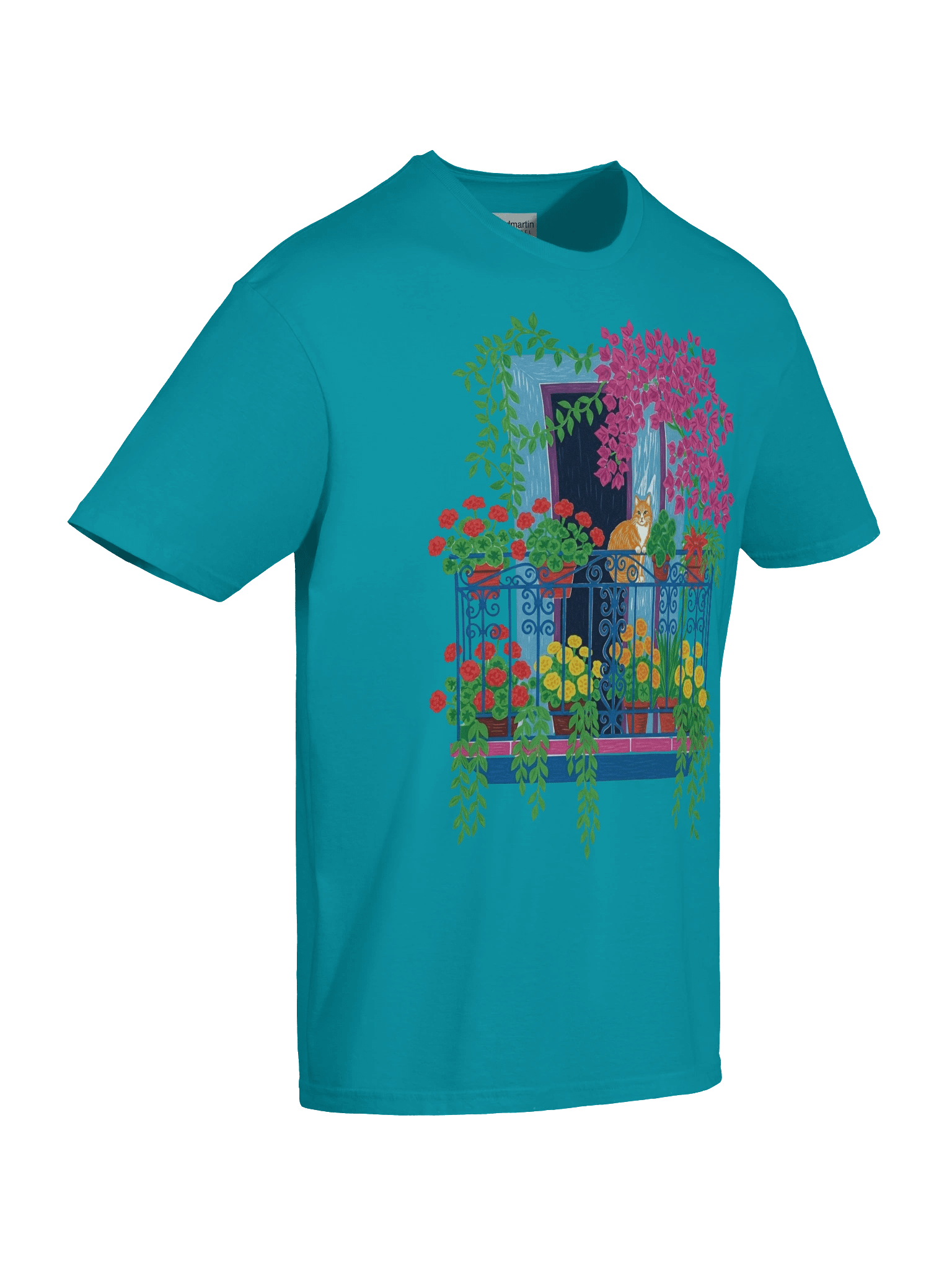 Cat on Balcony Design T-Shirt product image (66)
