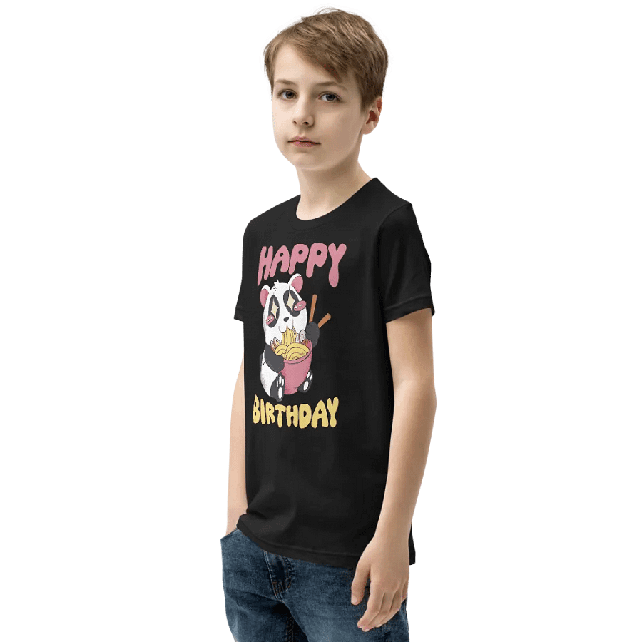 Happy Birthday (Panda Eating Noodles) T-Shirt For Kids product image (3)