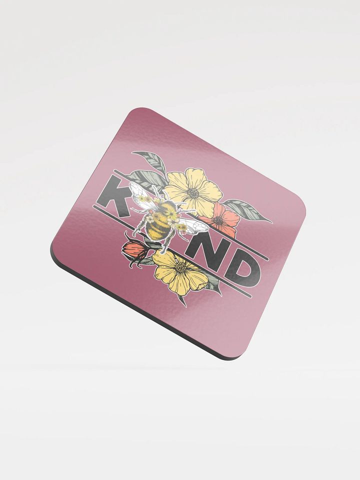 Bee Kind Glossed Cork Coaster product image (1)