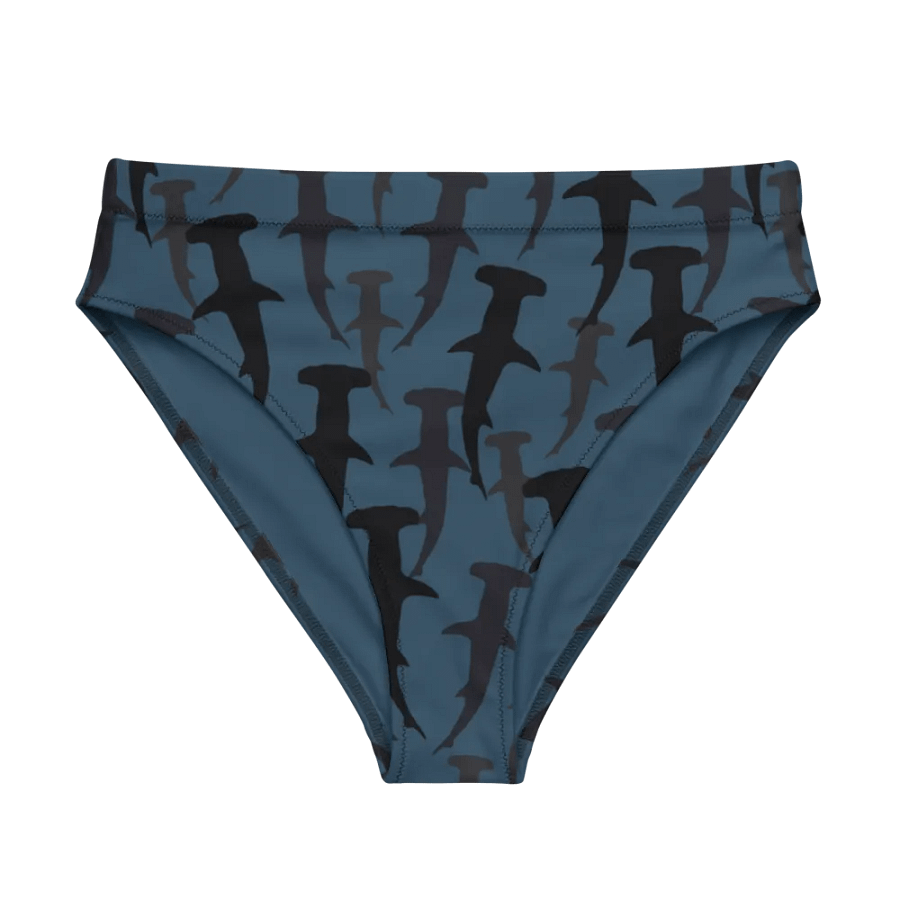 Hammerhead Sharks - Dark Ocean - Recycled Polyester - High Waisted Bikini Bottom product image (1)